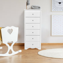 Load image into Gallery viewer, Gymax 6 Drawer Chest Dresser Clothes Storage Bedroom Tall Furniture Cabinet White