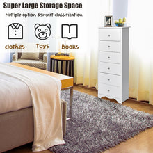 Load image into Gallery viewer, Gymax 6 Drawer Chest Dresser Clothes Storage Bedroom Tall Furniture Cabinet White
