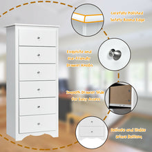 Load image into Gallery viewer, Gymax 6 Drawer Chest Dresser Clothes Storage Bedroom Tall Furniture Cabinet White