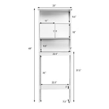 Load image into Gallery viewer, Gymax Bathroom Wood Organizer Shelf Over-the-toilet Storage Rack W/Cabinet Spacesaver