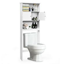 Load image into Gallery viewer, Gymax Bathroom Wood Organizer Shelf Over-the-toilet Storage Rack W/Cabinet Spacesaver