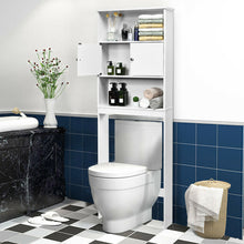 Load image into Gallery viewer, Gymax Bathroom Wood Organizer Shelf Over-the-toilet Storage Rack W/Cabinet Spacesaver