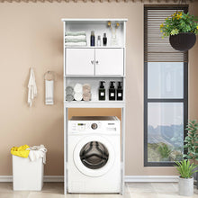 Load image into Gallery viewer, Gymax Bathroom Wood Organizer Shelf Over-the-toilet Storage Rack W/Cabinet Spacesaver