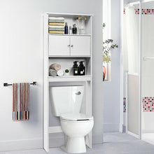 Load image into Gallery viewer, Gymax Bathroom Wood Organizer Shelf Over-the-toilet Storage Rack W/Cabinet Spacesaver