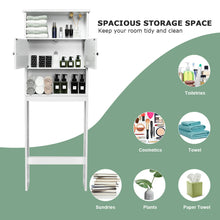 Load image into Gallery viewer, Gymax Bathroom Wood Organizer Shelf Over-the-toilet Storage Rack W/Cabinet Spacesaver
