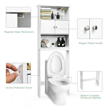 Load image into Gallery viewer, Gymax Bathroom Wood Organizer Shelf Over-the-toilet Storage Rack W/Cabinet Spacesaver