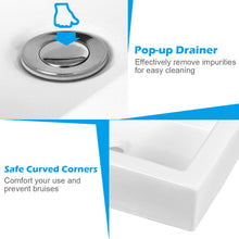 Load image into Gallery viewer, Gymax Rectangular Ceramic Bathroom Vessel Sink Above Counter Art Basin w/ Pop-up Drain