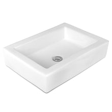 Load image into Gallery viewer, Gymax Rectangular Ceramic Bathroom Vessel Sink Above Counter Art Basin w/ Pop-up Drain