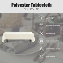 Load image into Gallery viewer, Gymax 10 PCS 90'' x 132'' Rectangle Polyester Tablecloth Wedding Party Home Decor Ivory
