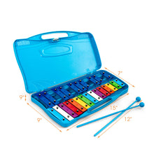 Load image into Gallery viewer, Gymax 25 Notes Kids Glockenspiel Chromatic Metal Xylophone w/ Blue Case and 2 Mallets