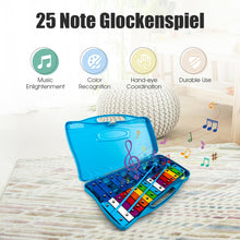 Load image into Gallery viewer, Gymax 25 Notes Kids Glockenspiel Chromatic Metal Xylophone w/ Blue Case and 2 Mallets