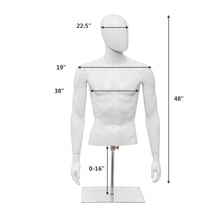 Load image into Gallery viewer, Gymax Half Body Mannequin Form Male Head Turn Display White