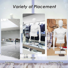Load image into Gallery viewer, Gymax Half Body Mannequin Form Male Head Turn Display White