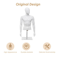 Load image into Gallery viewer, Gymax Half Body Mannequin Form Male Head Turn Display White