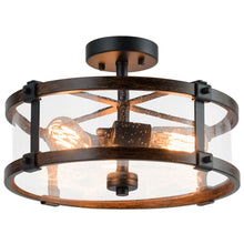 Load image into Gallery viewer, Gymax Retro Bubble Glass Ceiling Lamp 3-Light Flush Mount Ceiling Light Living Room