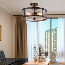 Load image into Gallery viewer, Gymax Retro Bubble Glass Ceiling Lamp 3-Light Flush Mount Ceiling Light Living Room