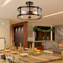 Load image into Gallery viewer, Gymax Retro Bubble Glass Ceiling Lamp 3-Light Flush Mount Ceiling Light Living Room