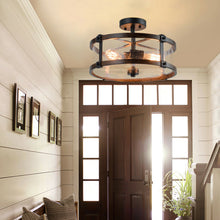 Load image into Gallery viewer, Gymax Retro Bubble Glass Ceiling Lamp 3-Light Flush Mount Ceiling Light Living Room