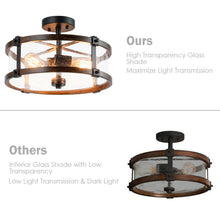 Load image into Gallery viewer, Gymax Retro Bubble Glass Ceiling Lamp 3-Light Flush Mount Ceiling Light Living Room