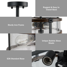Load image into Gallery viewer, Gymax Retro Bubble Glass Ceiling Lamp 3-Light Flush Mount Ceiling Light Living Room