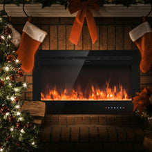 Load image into Gallery viewer, Gymax 36'' Electric Fireplace Recessed and Wall Mounted 750W/1500W W/ Multicolor Flame