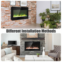 Load image into Gallery viewer, Gymax 36'' Electric Fireplace Recessed and Wall Mounted 750W/1500W W/ Multicolor Flame