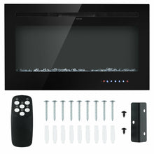 Load image into Gallery viewer, Gymax 36'' Electric Fireplace Recessed and Wall Mounted 750W/1500W W/ Multicolor Flame