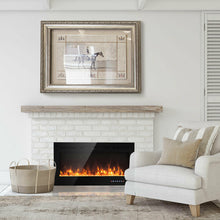 Load image into Gallery viewer, Gymax 40'' Electric Fireplace Recessed and Wall Mounted 750W/1500W W/ Multicolor Flame