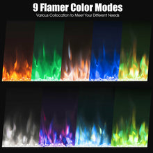 Load image into Gallery viewer, Gymax 40'' Electric Fireplace Recessed and Wall Mounted 750W/1500W W/ Multicolor Flame