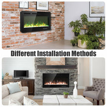 Load image into Gallery viewer, Gymax 40'' Electric Fireplace Recessed and Wall Mounted 750W/1500W W/ Multicolor Flame