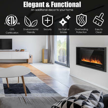 Load image into Gallery viewer, Gymax 40'' Electric Fireplace Recessed and Wall Mounted 750W/1500W W/ Multicolor Flame