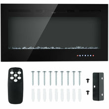 Load image into Gallery viewer, Gymax 40'' Electric Fireplace Recessed and Wall Mounted 750W/1500W W/ Multicolor Flame