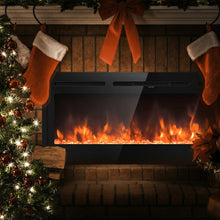 Load image into Gallery viewer, Gymax 50'' Electric Fireplace Recessed and Wall Mounted 750W/1500W W/ Multicolor Flame