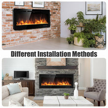 Load image into Gallery viewer, Gymax 50'' Electric Fireplace Recessed and Wall Mounted 750W/1500W W/ Multicolor Flame