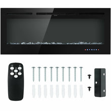 Load image into Gallery viewer, Gymax 50'' Electric Fireplace Recessed and Wall Mounted 750W/1500W W/ Multicolor Flame