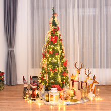Load image into Gallery viewer, Gymax 6' Christmas Spruce Pre-lit Poinsettia Tree Decorated Pop-Up Artificial Christmas Tree