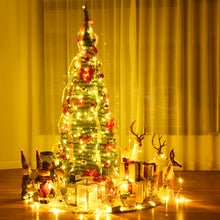 Load image into Gallery viewer, Gymax 6' Christmas Spruce Pre-lit Poinsettia Tree Decorated Pop-Up Artificial Christmas Tree