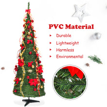 Load image into Gallery viewer, Gymax 6' Christmas Spruce Pre-lit Poinsettia Tree Decorated Pop-Up Artificial Christmas Tree