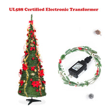 Load image into Gallery viewer, Gymax 6' Christmas Spruce Pre-lit Poinsettia Tree Decorated Pop-Up Artificial Christmas Tree