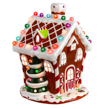 Load image into Gallery viewer, Gymax Lighting Ceramic Snow House Christmas Scene Hand-painted Luminous Village