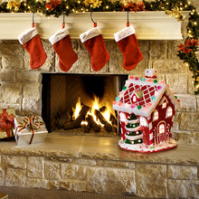 Load image into Gallery viewer, Gymax Lighting Ceramic Snow House Christmas Scene Hand-painted Luminous Village
