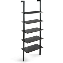 Load image into Gallery viewer, Gymax 5-Tier Ladder Shelf Wood Wall Mounted Bookshelf W/Metal Frame Display Shelf