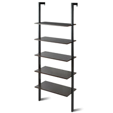 Load image into Gallery viewer, Gymax 5-Tier Ladder Shelf Wood Wall Mounted Bookshelf W/Metal Frame Display Shelf