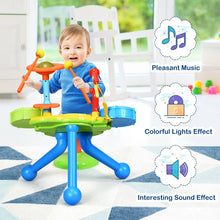 Load image into Gallery viewer, Gymax Kids Electric Jazz Drum Set Musical Instrument with Stool Microphone & LED Light