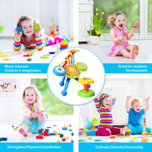 Load image into Gallery viewer, Gymax Kids Electric Jazz Drum Set Musical Instrument with Stool Microphone & LED Light