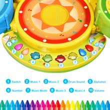 Load image into Gallery viewer, Gymax Kids Electric Jazz Drum Set Musical Instrument with Stool Microphone & LED Light