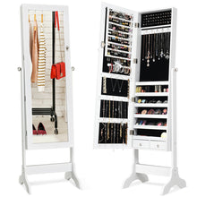 Load image into Gallery viewer, Gymax Jewelry Organizer Vanity Box w/ Full Length Mirror Black/ White
