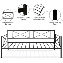 Load image into Gallery viewer, Gymax Metal Daybed Frame Twin Size Multifunctional Platform Bed Stable Steel Slats