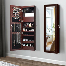 Load image into Gallery viewer, Gymax Wall Door Mounted Lockable Jewelry Cabinet Armoire Organizer w/LED