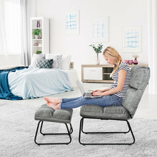 Load image into Gallery viewer, Gymax Electric Massage Chair Vibrating Velvet Sofa w/Ottoman and Remote Control Gray